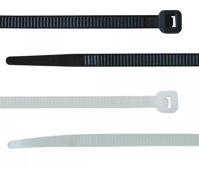 Cable Ties Tie Wraps Nylon Zip Ties Strong Extra Long All Sizes Black Natural