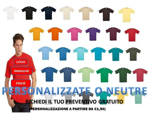 Maglietta Maniche Corte Uomo B&C T-SHIRT 100% Cotone Maglia Personalizzabile