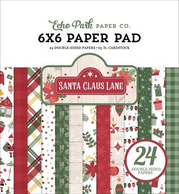Echo Park - Santa Claus Lane - Almohadilla de papel 6x6 24 hojas de doble cara Navidad