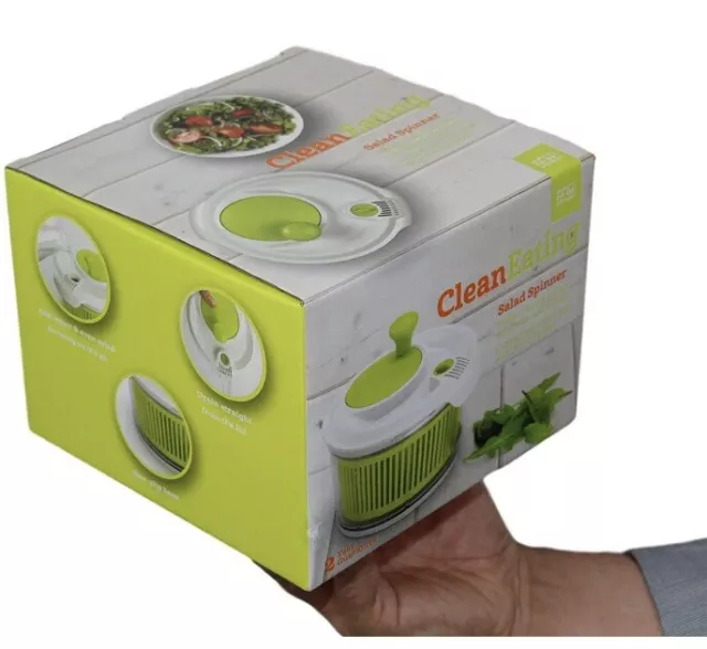 New Clean Eating Small Salad Spinner Vegetable Leaf Dryer Drainer Colander Bowl