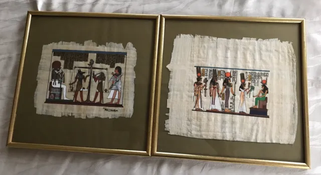 Papyrus Bild 2 Bilder Ägypten im Holzrahmen Kellermann Gold Götter Orient Top