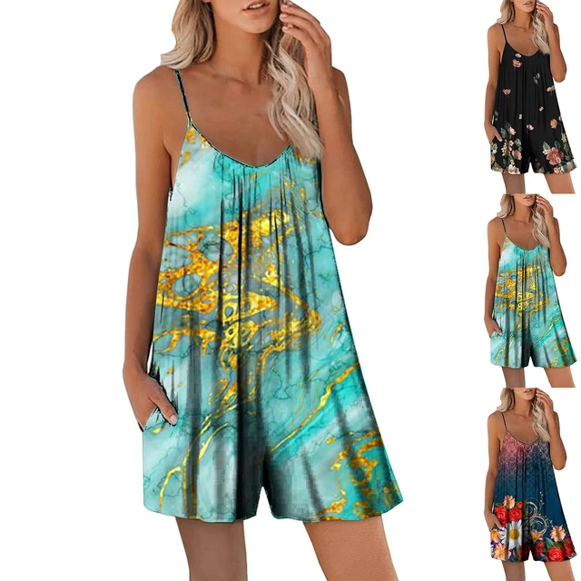 Romper Jumpsuit plus Size Women Wemen Suspender Casual Shorts Summer New Digital