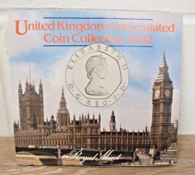 COLLECTIBLE UK UNCIRCULATED Coin Set 1982 - 7 Coin Collection in Pack ...