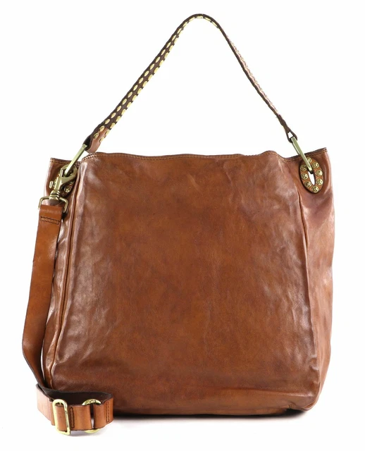 Sac à épaule CAMPOMAGGI En Cuir Veau - Cognac - Taille M Pour Femme