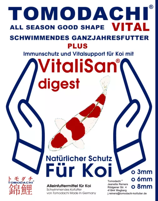 Koifutter 15kg Schwimmfutter Koi Gesundheitsfutter Koi Vital Immunschutz 8mm