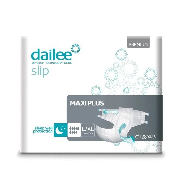 DAILEE Slip Adulte Couches Premium Maxi Plus L/XL 28 Pcs 120-170Cm Incontinence