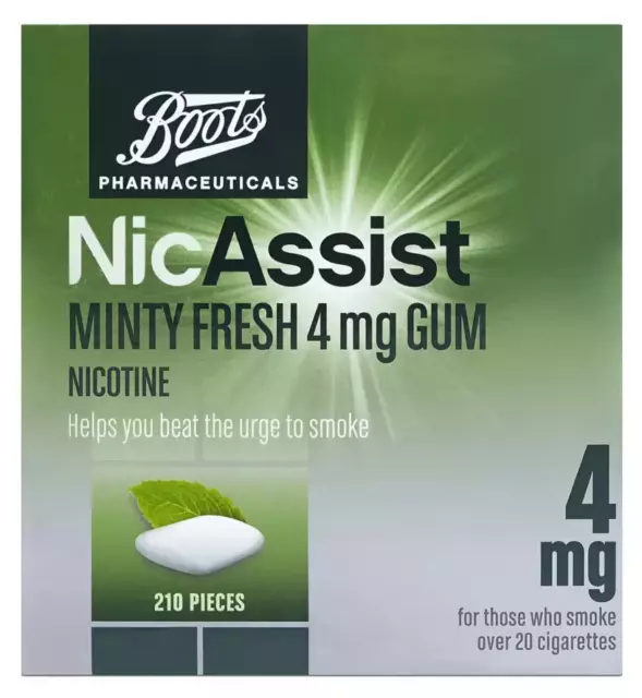Stiefel NicAssist Minty Fresh 4 mg Kaugummi, 210 Stück, Nikotinkaugummi Neu