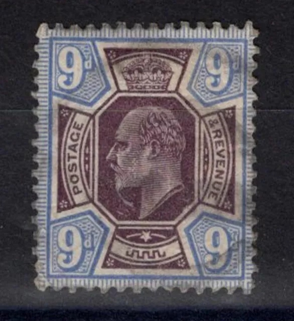 Great Britain EDVII 9d 1905 SG250a CV £75 Used Light Hinge Full Gum Lot M291