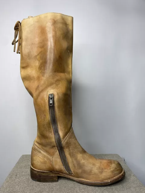 Bed Stu Manchester Tall Tan Brown Rustic Distressed Riding Boots Women's 8.5 2