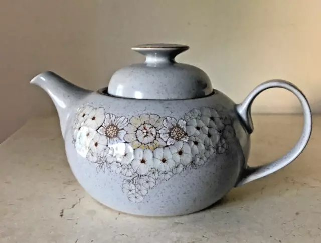 Denby Relections Tea Pot Blue Fine Stoneware Vintage