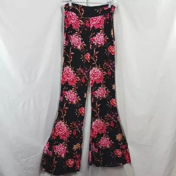 FOREVER 21 PANTS Womens Medium Floral Print Wide Leg Pull On High Rise  Palazzo $14.93 - PicClick