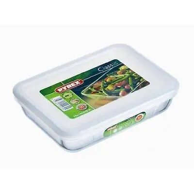 Pyrex Pronto All-in-One Glass Dish With Lid Clear 14cm x 19cm 800ml 241P000