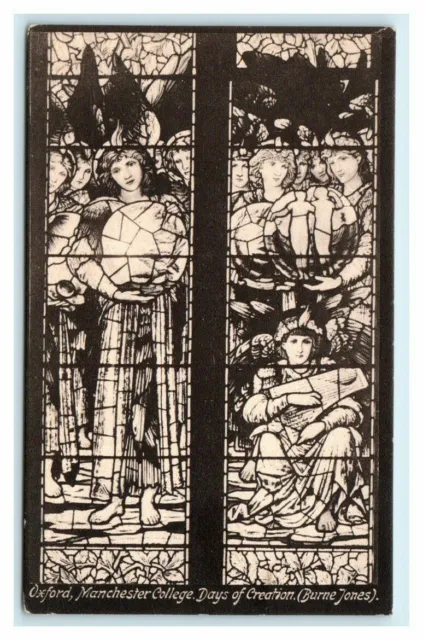 Oxford, Manchester College Days of Creation-Stained Glass Image Postcard
