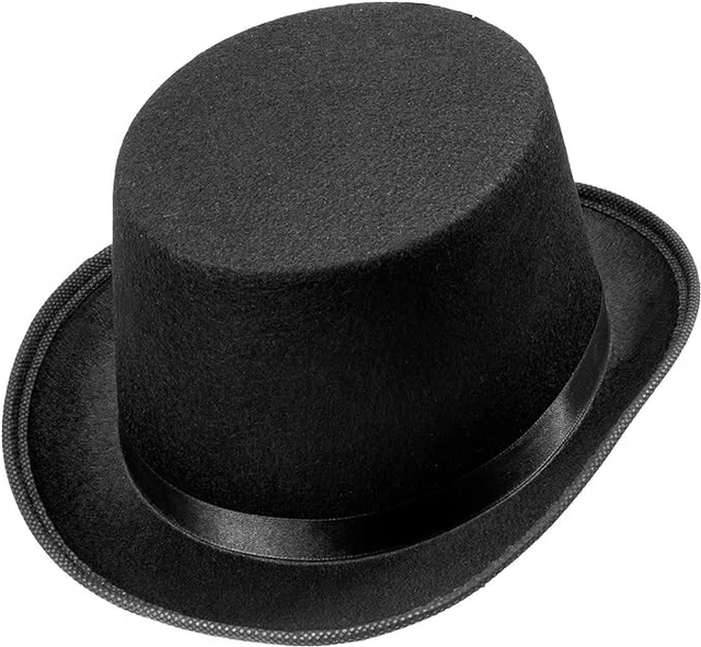 thumbnail image 2 of Funny Party Hats Felt Top Hats - 2 Pack - 1 Black & 1 White Top Hat Costume Hats 2 of 10