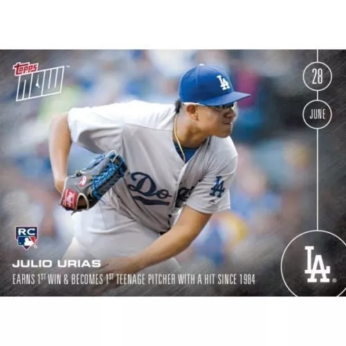 2016 Topps Now #190 Julio Urias Dodgers RC 6/28/16 Print Run #872 FREE S/H