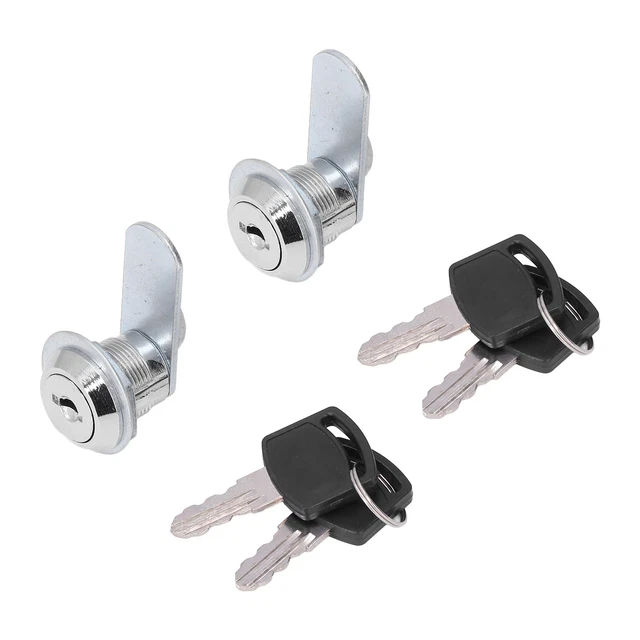 2X Cylinder Cam Locks RV Compartment Lock Keyed Alike Cam Locks Tool Box Hard