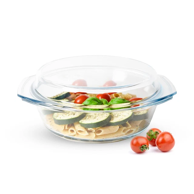 3er Set Glas-Auflaufformen Mit Deckel – 1,0 L + 1,4 L + 1,7 L, Rund, Ofenfest, Mikrowellengeeignet – Stapelbar & Vielseitig Auflaufformen Glas Set