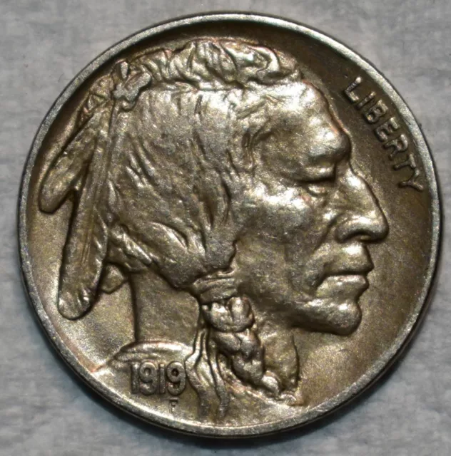 Extra Fine 1919-P Buffalo Nickel, Well-detailed specimen.