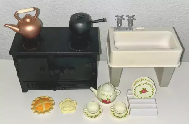 American Girl Angelina Ballerina Kitchen Set~Oven & Sink~Kettle+Tea Set+Pot+Pie
