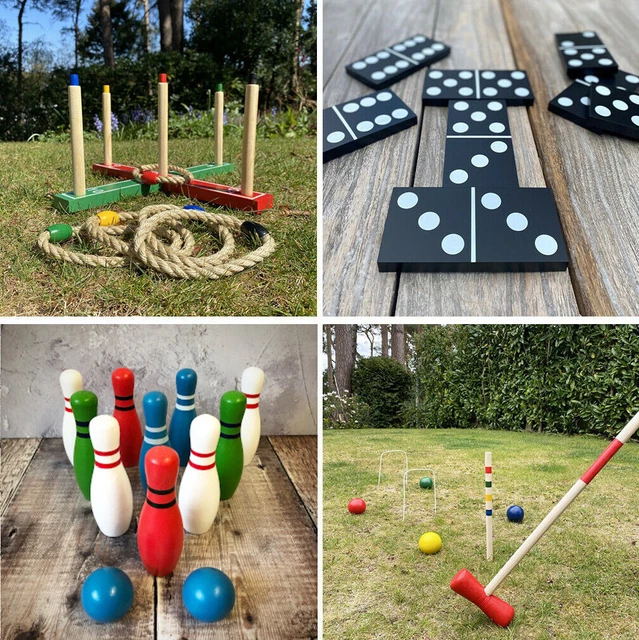 GARDEN GAMES HIGH Quality Wooden Outdoor Lawn Giant 4 in a Row Quoits