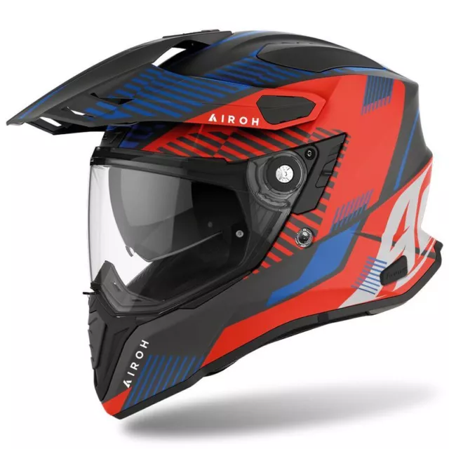 Casco Hombre Airoh COMMANDER Boost Rojo Azul Adventure Enduro Touring Off Moto