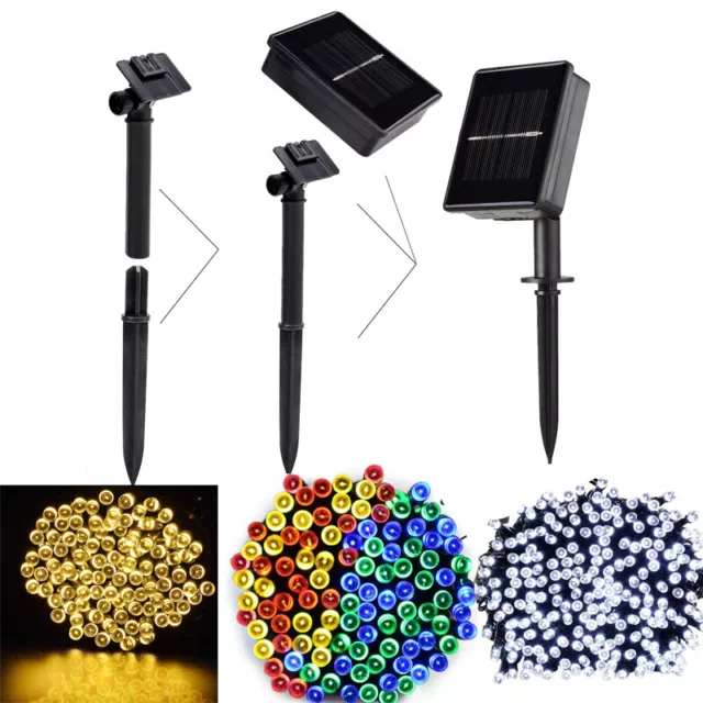 100 /200 LED Solar Power String Fairy Lights Garden Outdoor Party Christmas Lamp