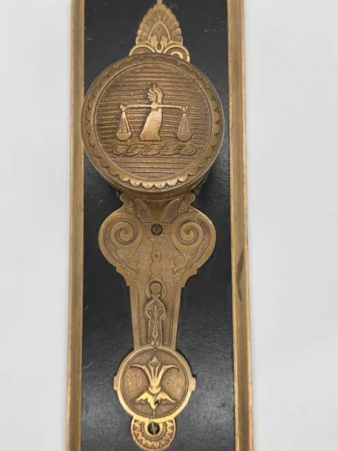 Philadelphia PA City Hall Door Backplate & Knob P-13020 mfg by Niles of Chicago