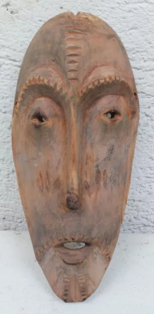 Vintage 1960s, African mask, wood, handmade, 22 cm, possibly Lega from DR Congo