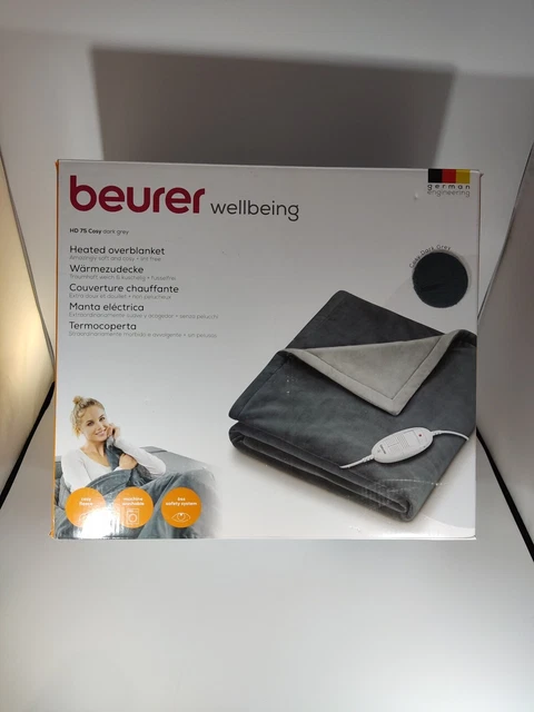 Beurer Heizdecke Wärmedecke HD 75 Dark Grey kuschelig weiche B-Ware