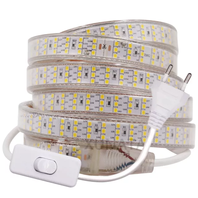 LED Ruban 220V SMD 2835 276leds/m Cordon Lumineux Commercial Étanche Flexible 2