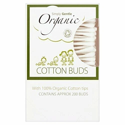 6 Pack Simply Gentle Organic Cotton Buds, Paper Stems Eco-Friendly Sustainable