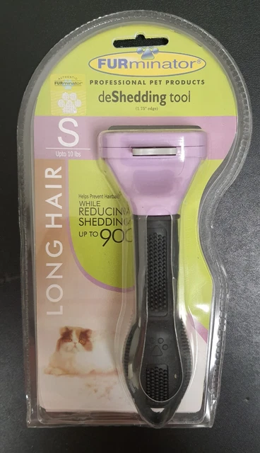 FURminator Deshedding Tool for Small Cats Long Hair, Removes Loose Hair.