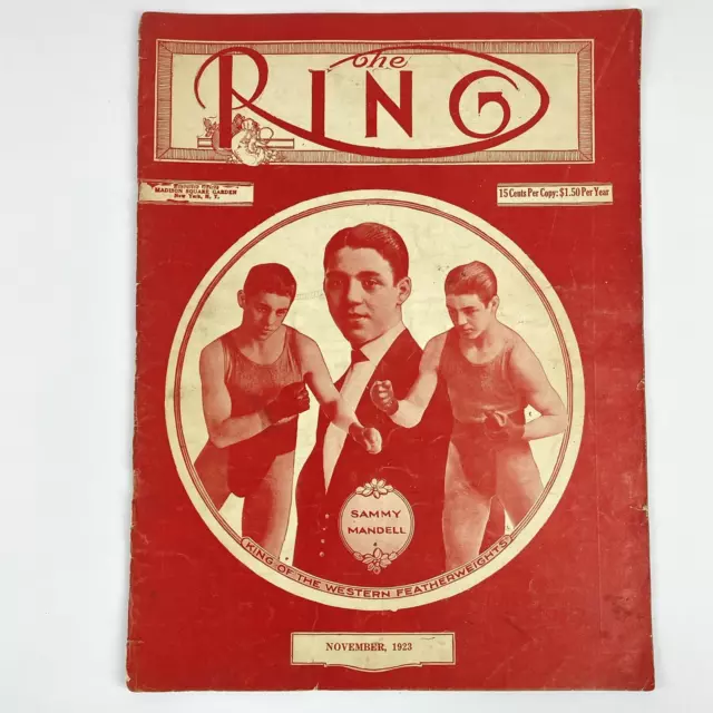 Nov 1923 The Ring Boxing Magazine Sammy Mandell Cover Featherweight King Vintage Nov 1923 The Ring Boxing Magazine Sammy Mandell Cover Featherweight King Vintage