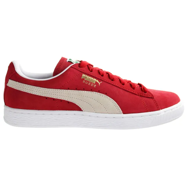 Puma Classic + Lace-Up Red Suede Leather Mens Trainers 352634 05