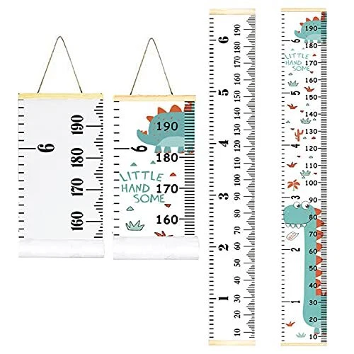 2 Pack Kids Baby Hanging Growth Chart,Hanging Ruler Wall Decor Ruler,Wood Frame