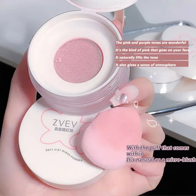 Monochrome Heart-shaped Powder Blusher Peach Pink Matte Blush Lasting  Natural