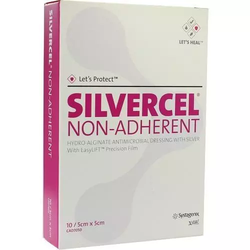 SILVERCEL Non Adherent Kompressen 5x5 cm 10 St