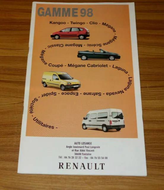 Catalogue gamme RENAULT de 1998