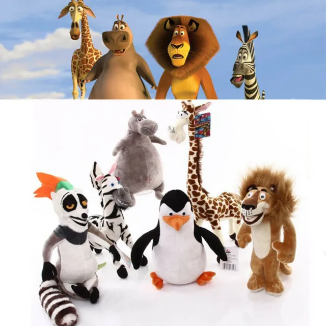 Madagascar Character Plush Toys Gloria Penguin Marty Alex Melman Julien Toys 3
