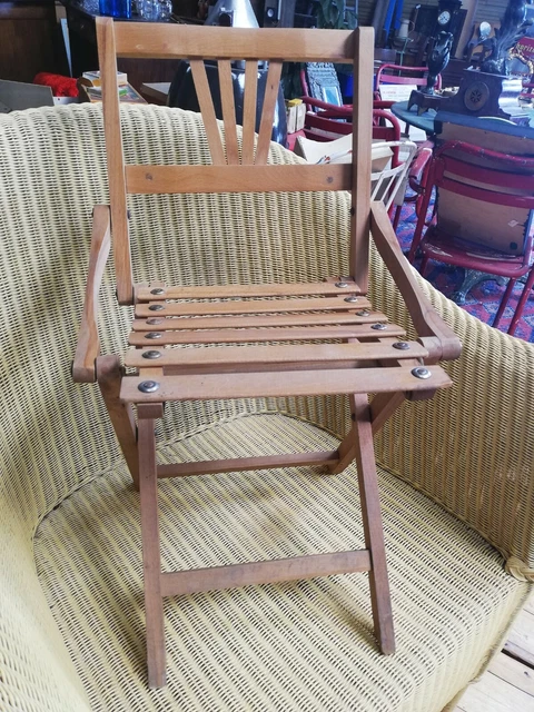 Chaise à Porteur Enfant Ancienne 60cm - Objet Décoratif Brocante - XIXe ?