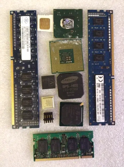 10 pc Mixed Lot CPU Chip RAM Gold Recovery Computer Parts Precious Metals Scrap.