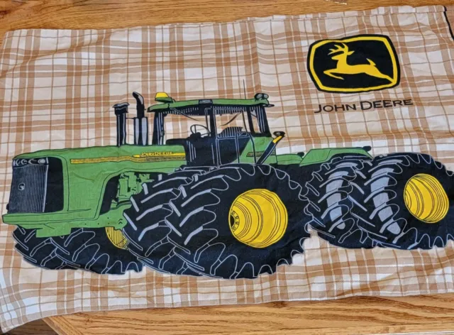 John Deere Tractors Pillow Case Bean Head Big Tires Green Easy Care Cotton Blend