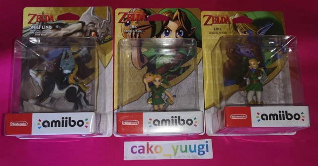 Lot 3 Figurines Amiibo Link Loup Majora's Mask Link Ocarina Of Time Nintendo New