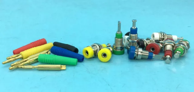 6 color 2mm binding posts banana socket 2mm banana plug multimeter probes copper