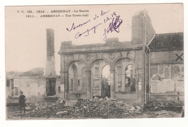 CPA 55 - ANDERNAY : SOUVENIR DE LA CAMPAGNE 1914-1915 - MAIRIE (MEUSE) Militaria