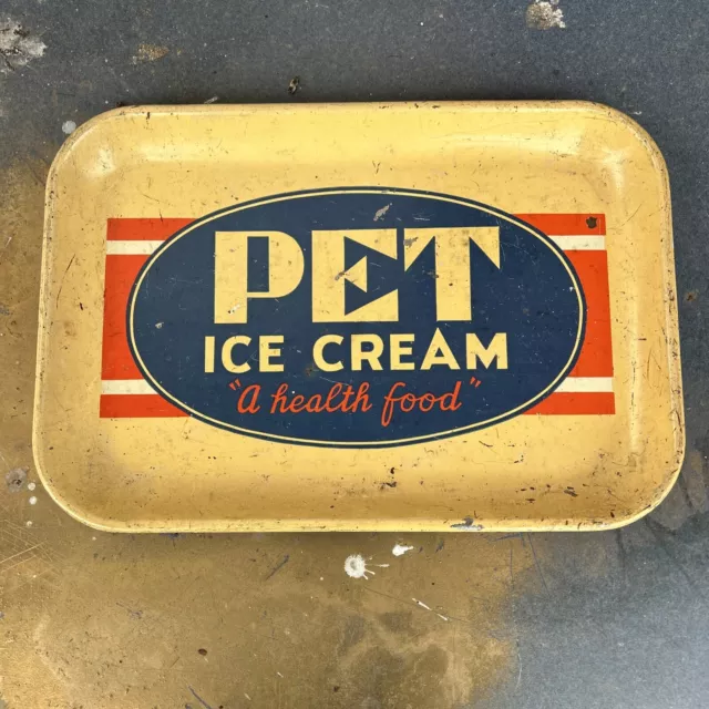 1920’s Very RARE PET Ice Cream Metal Advertising Tray 10”.5 X 15” 1920’s Very RARE PET Ice Cream Metal Advertising Tray 10”.5 X 15”