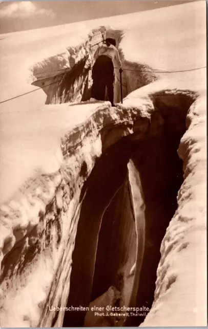 Alps Alpine Glacier Mountaineering Switzerland Trinks-Bildkarte Postcard RPPC