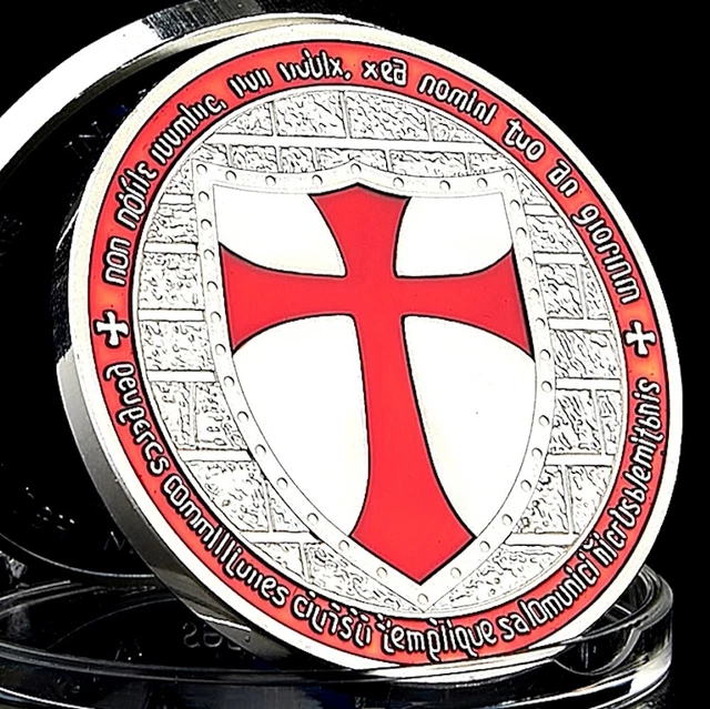 Pièce Commémorative Chevaliers Templiers - Médaille Vintage En Fer, 4 Cm - Collection, Cadeau Symbolique