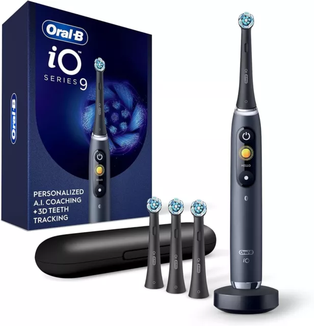 Oral-B iO Series 9 Electric Toothbrush PRO PACK [4 Brush Heads + Power2Go Case]