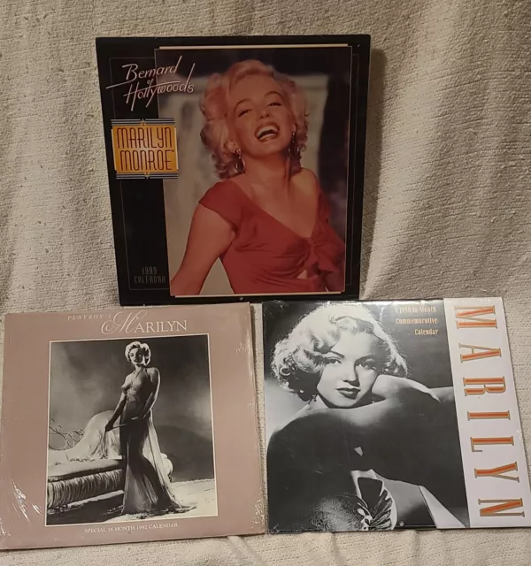 Marilyn Monroe Calendar Lot Of 3 1992,1998,1999 New Sealed Beautiful Photos!